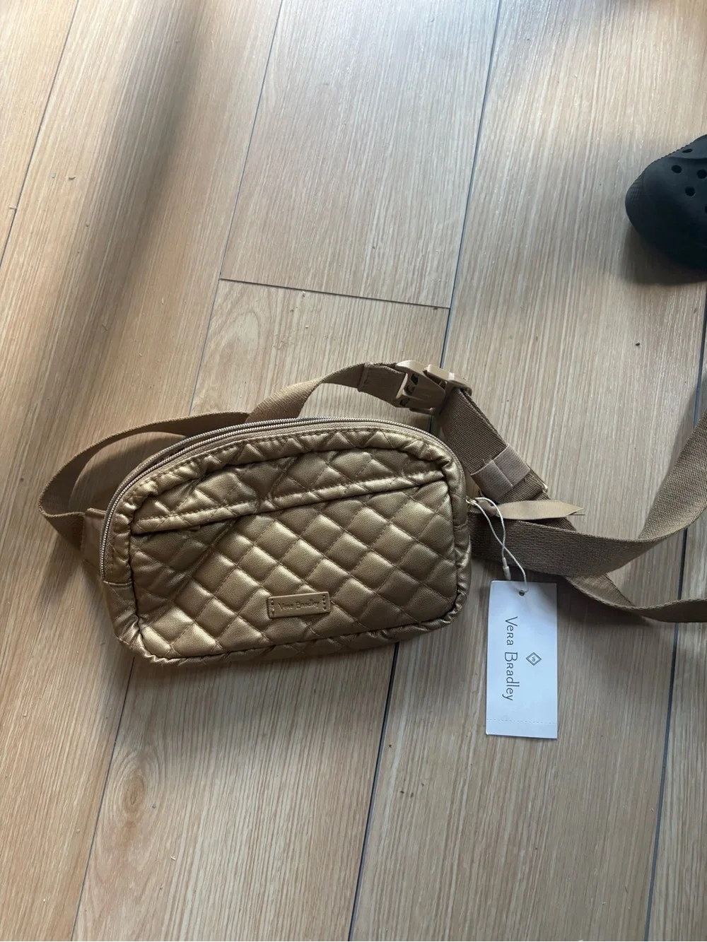 Vera Bradley Quilted Cosmetic Pouch in Champagne Gold